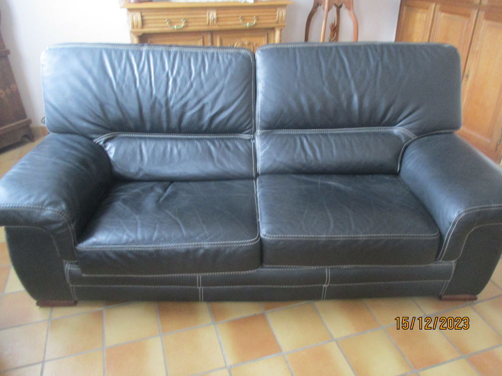 canape cuir noir Meubles