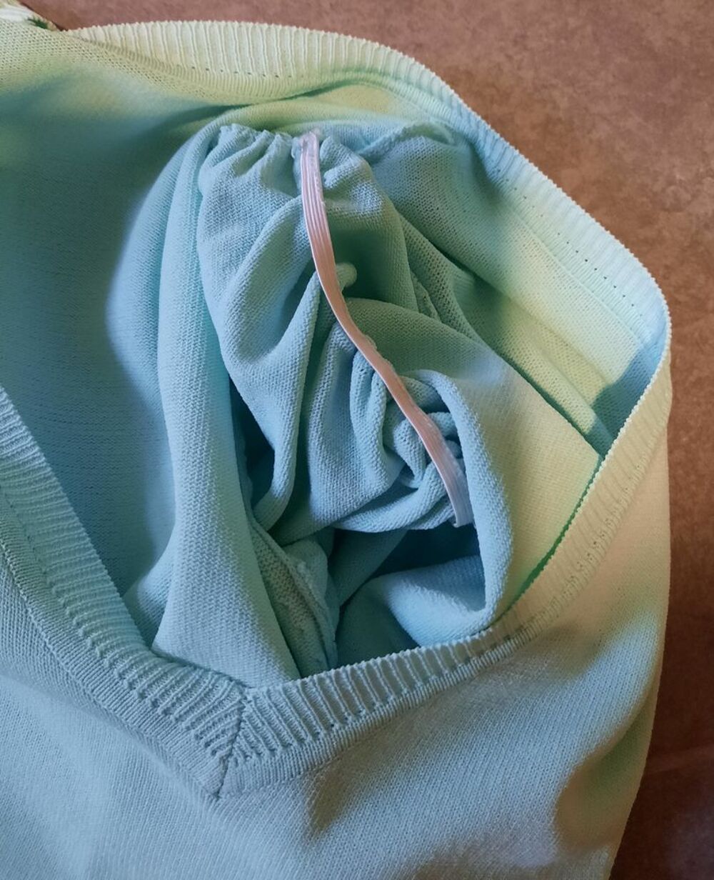  Pull fin corail ou bleu ciel manches gigots T 40 - 40 / 42 Vêtements