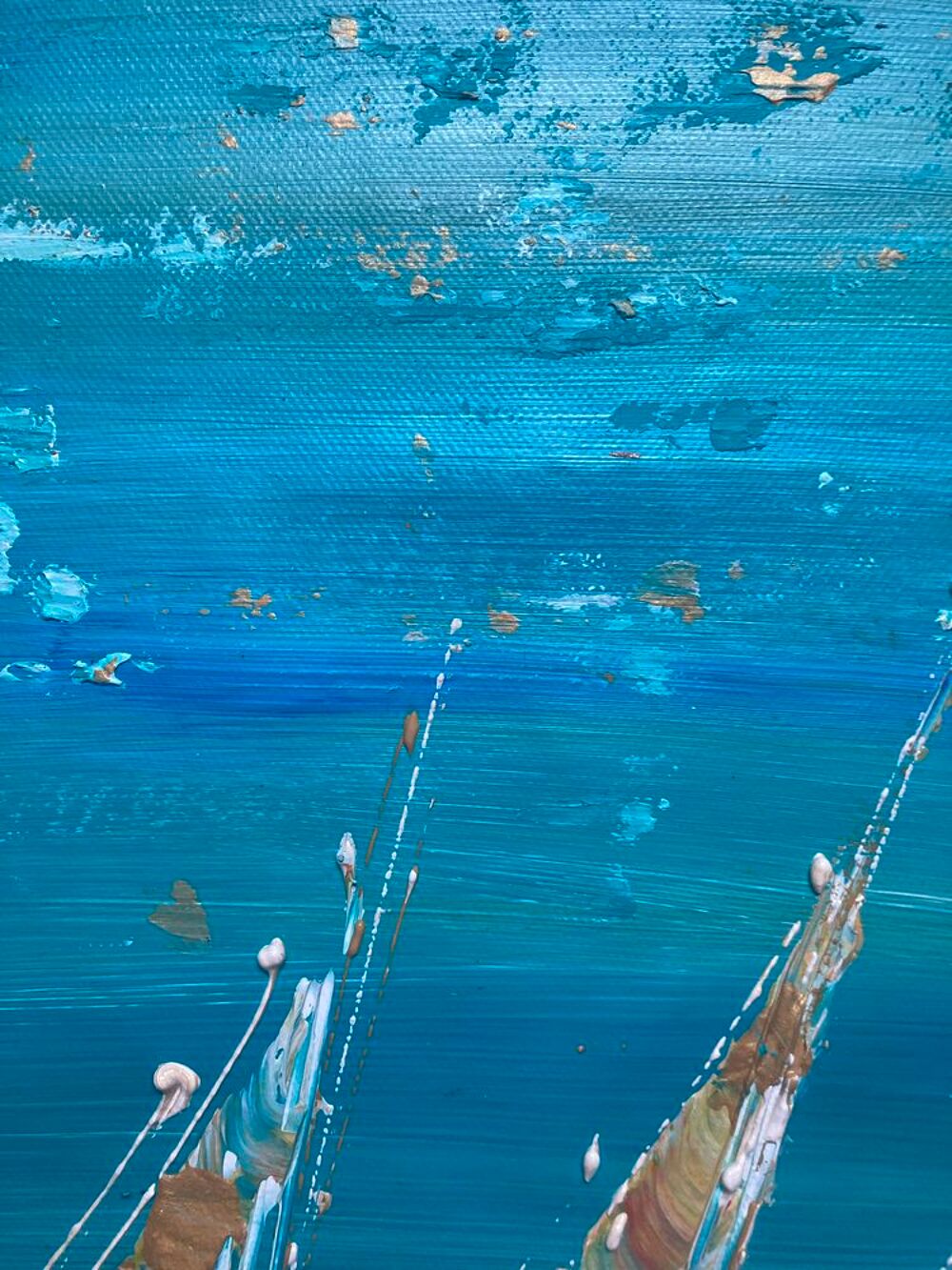 Tableau Voiliers bateaux marine paysage marin Peinture sur toile 50x70 neuf original Dcoration