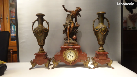 Ancienne pendule en régule et marbre 150 Toulouse (31)
