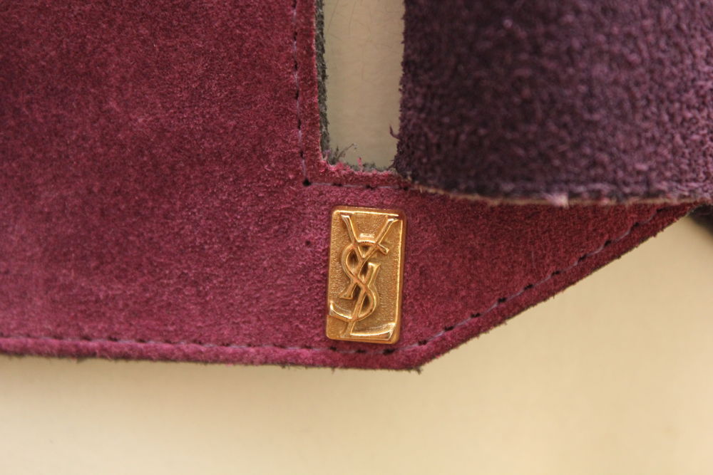 Ceinture veau velours bicolore YVES SAINT LAURENT Maroquinerie