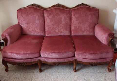 canap 3 places +2 fauteuils  couleur vieux rose  300 Coings (36)