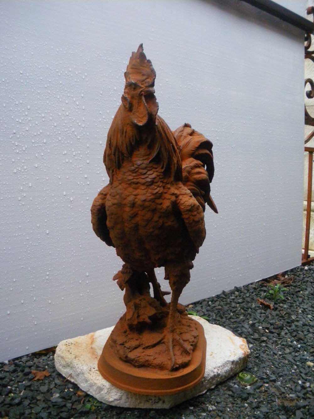 Statue Coq en fonte, pierre Décoration