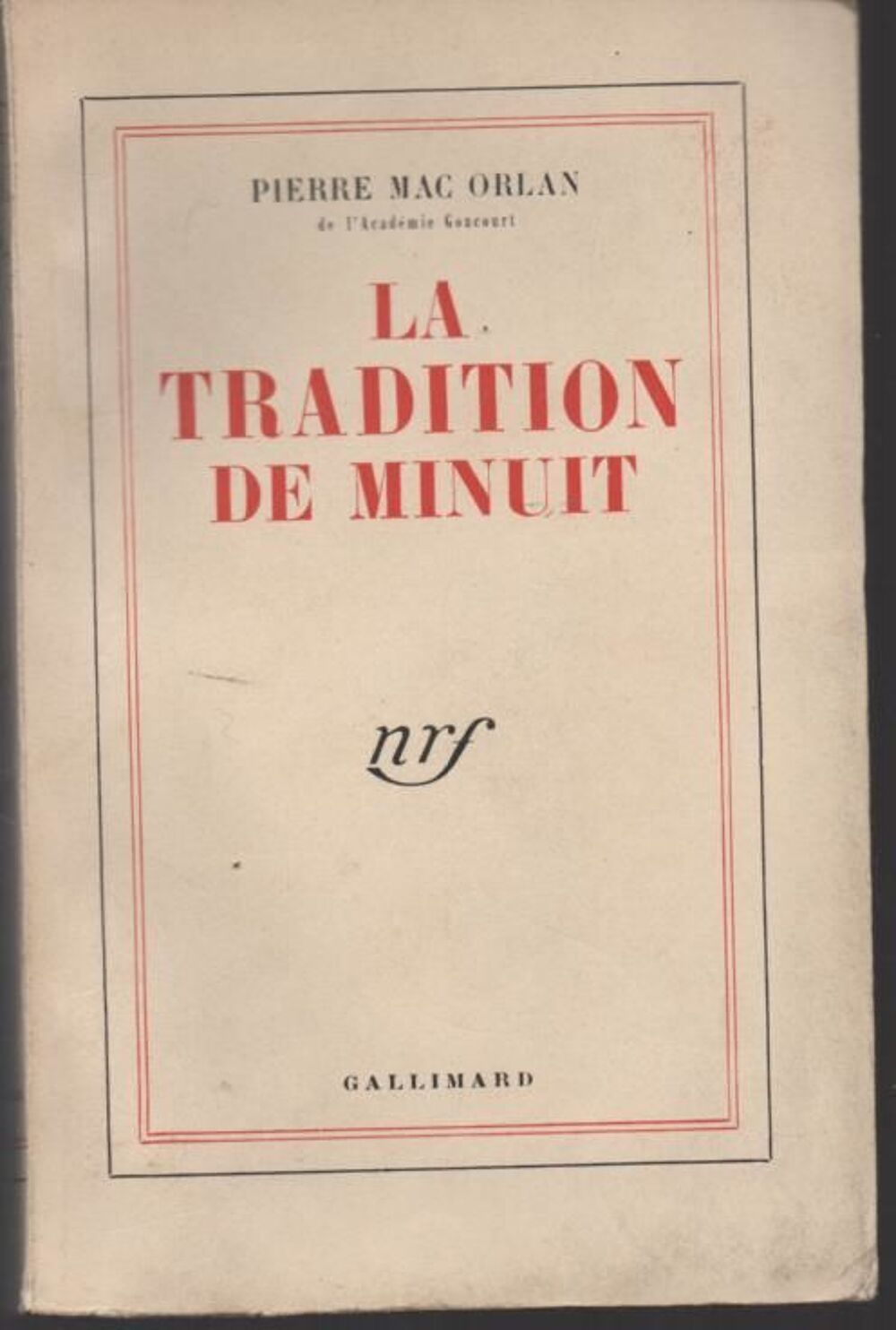  "La tradition de minuit" de Pierre Mac Orlan Livres et BD
