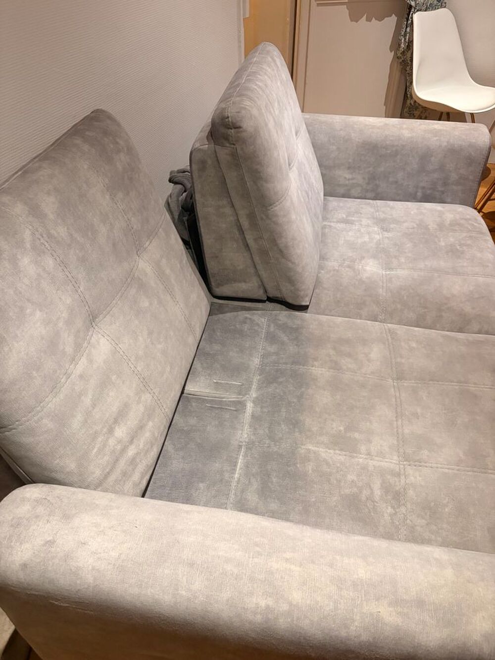 Canap&eacute; deux places tissu gris Meubles