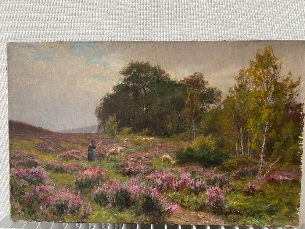 Huile sur Toile fin XIXe d&eacute;but XXe tableau ancien. Décoration