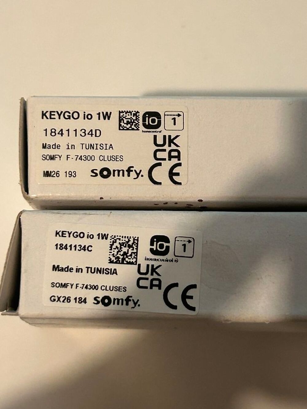 Lot 2 t&eacute;l&eacute;commandes Somfy Keygo io 4 canaux neuves Bricolage