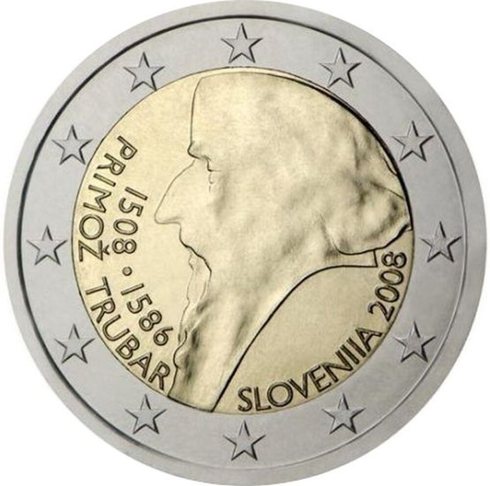 Vends 2 euros commemorative Slovenie 2008 Primoz Trubar UNC 
