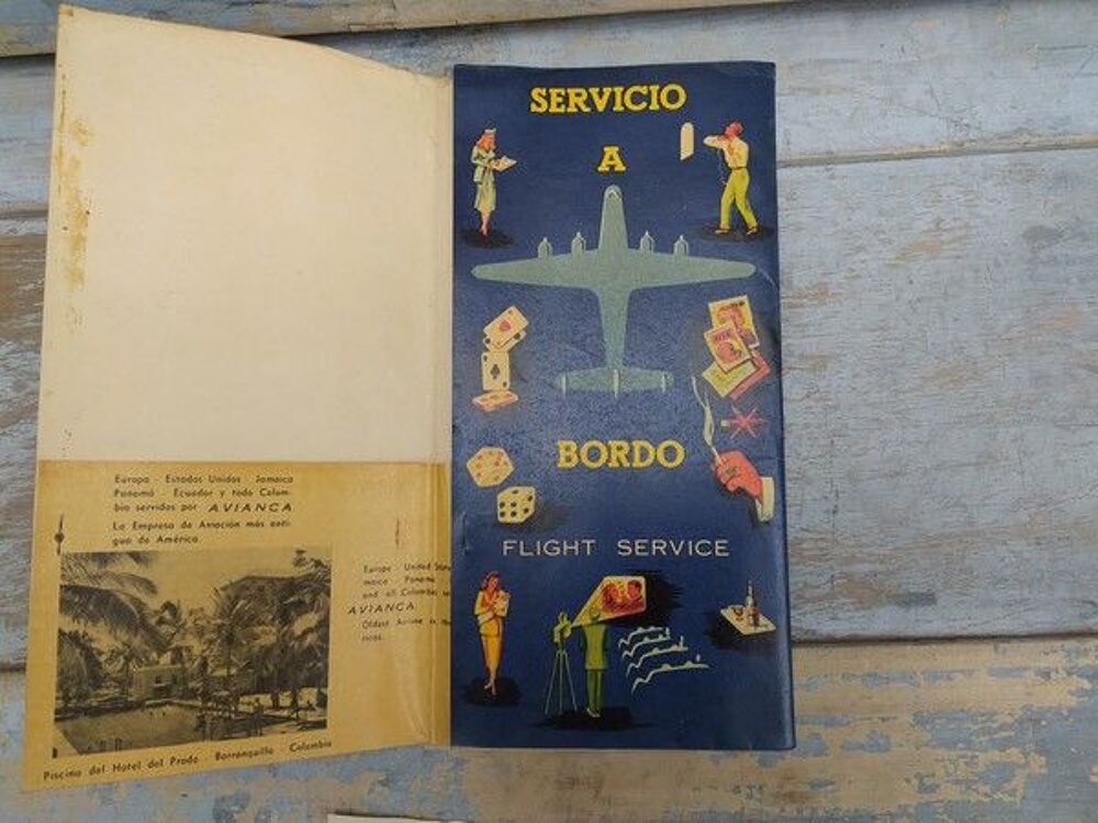 Publicit&eacute; Avianca Carpeta de Vuelo Colombia America Airline 