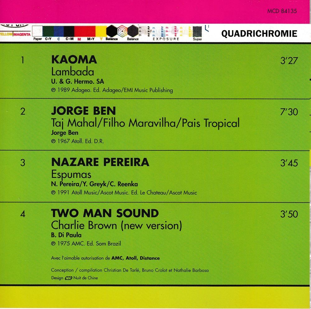 CD Br&eacute;sil Quadrichromie Compilation CD et vinyles