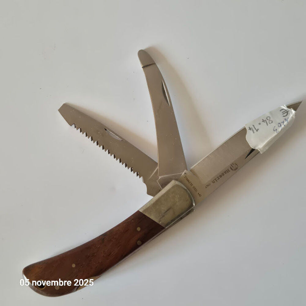 Couteau Maserin pliant &agrave; 3 lames, lame, scie avec tournevis Sports