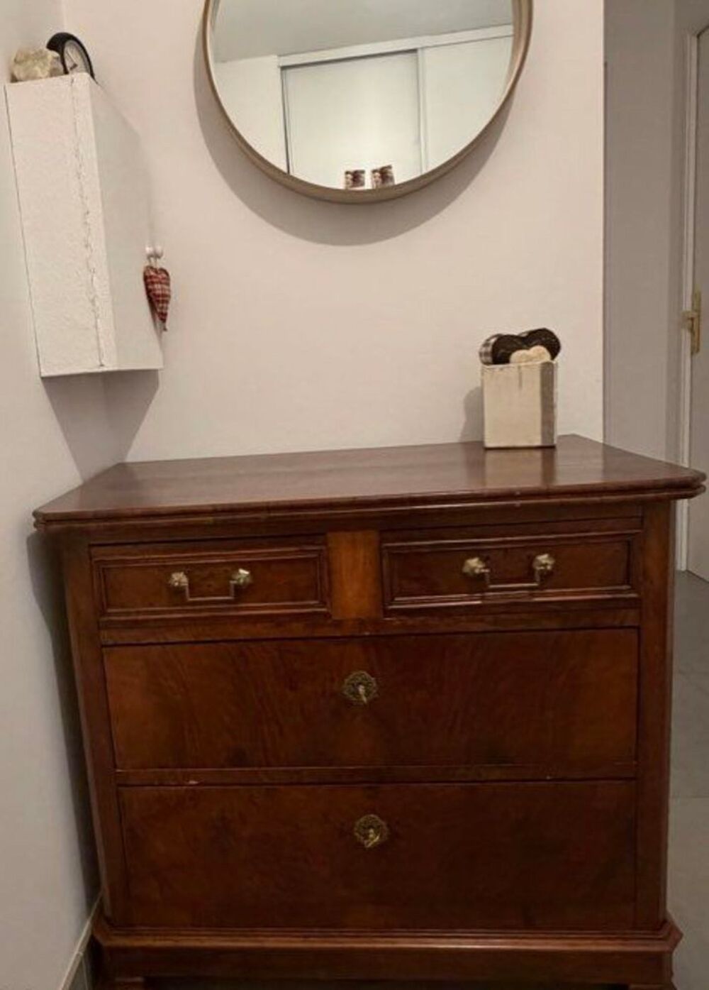 COMMODE D'EPOQUE RESTAURATION XIXe en RONCE DE NOYER Meubles