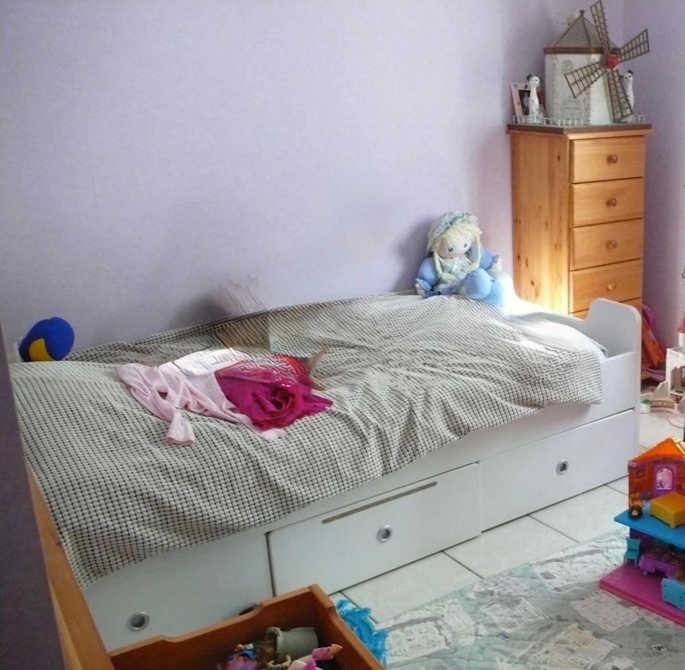 lit une place blanc sommier lattes Mobilier enfants