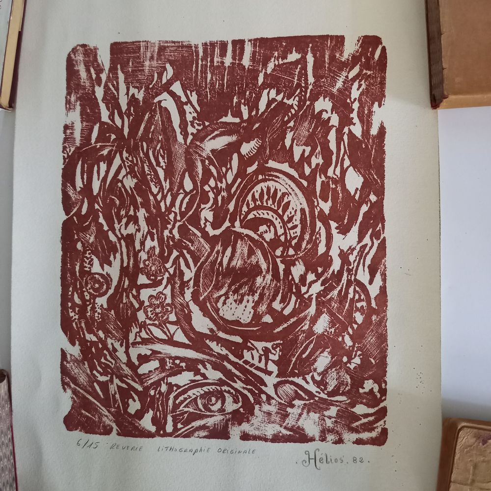 Lithographie originale H&eacute;lios 82, r&ecirc;verie 6/15 