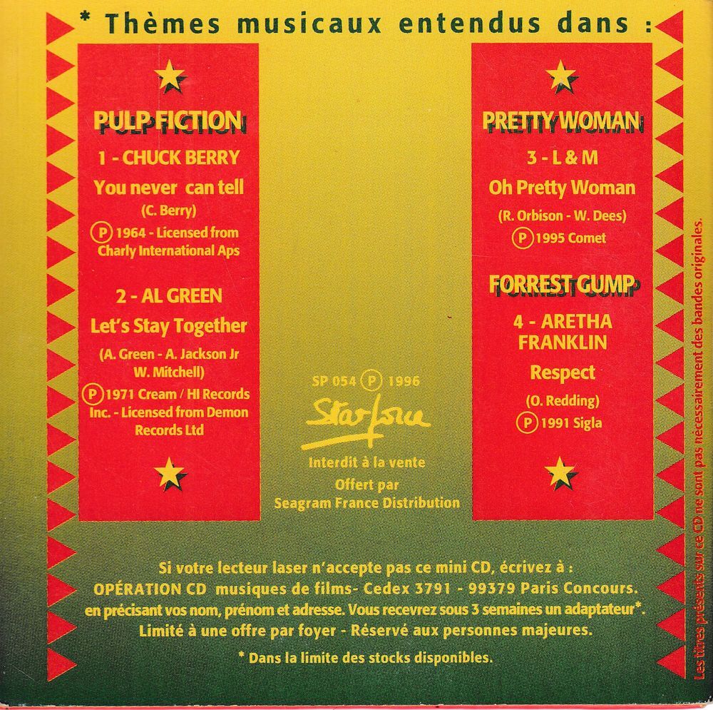CD Musiques De Films Objet Publicitaire Four Roses Bourbon CD et vinyles