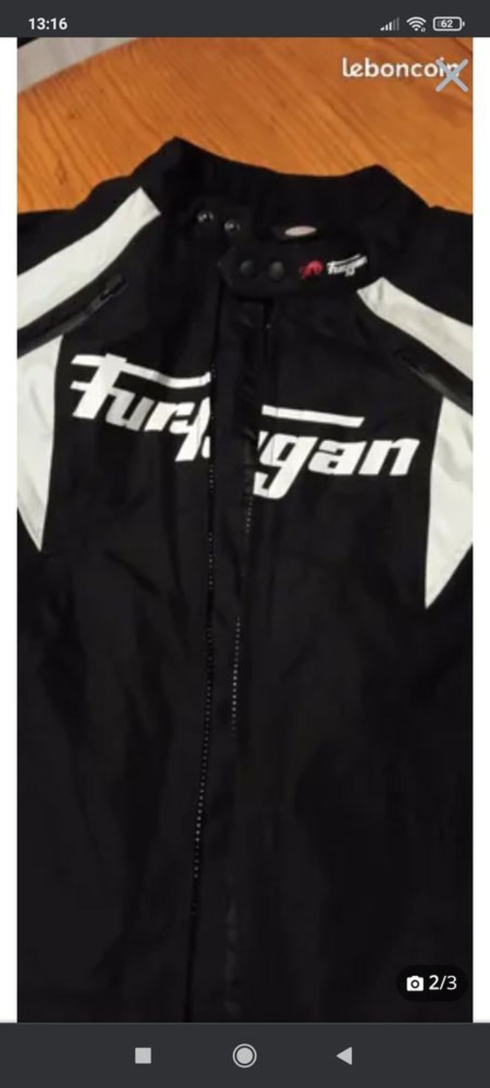 Blouson Moto FURYGAN Noir et Blanc Vêtements