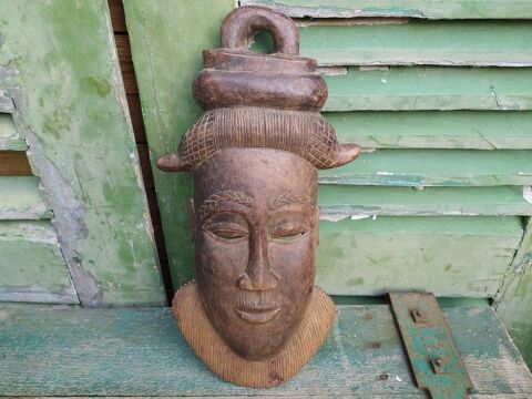 Sculpture Africaine Masque Bois Sculpt Afrique 40 Loches (37)
