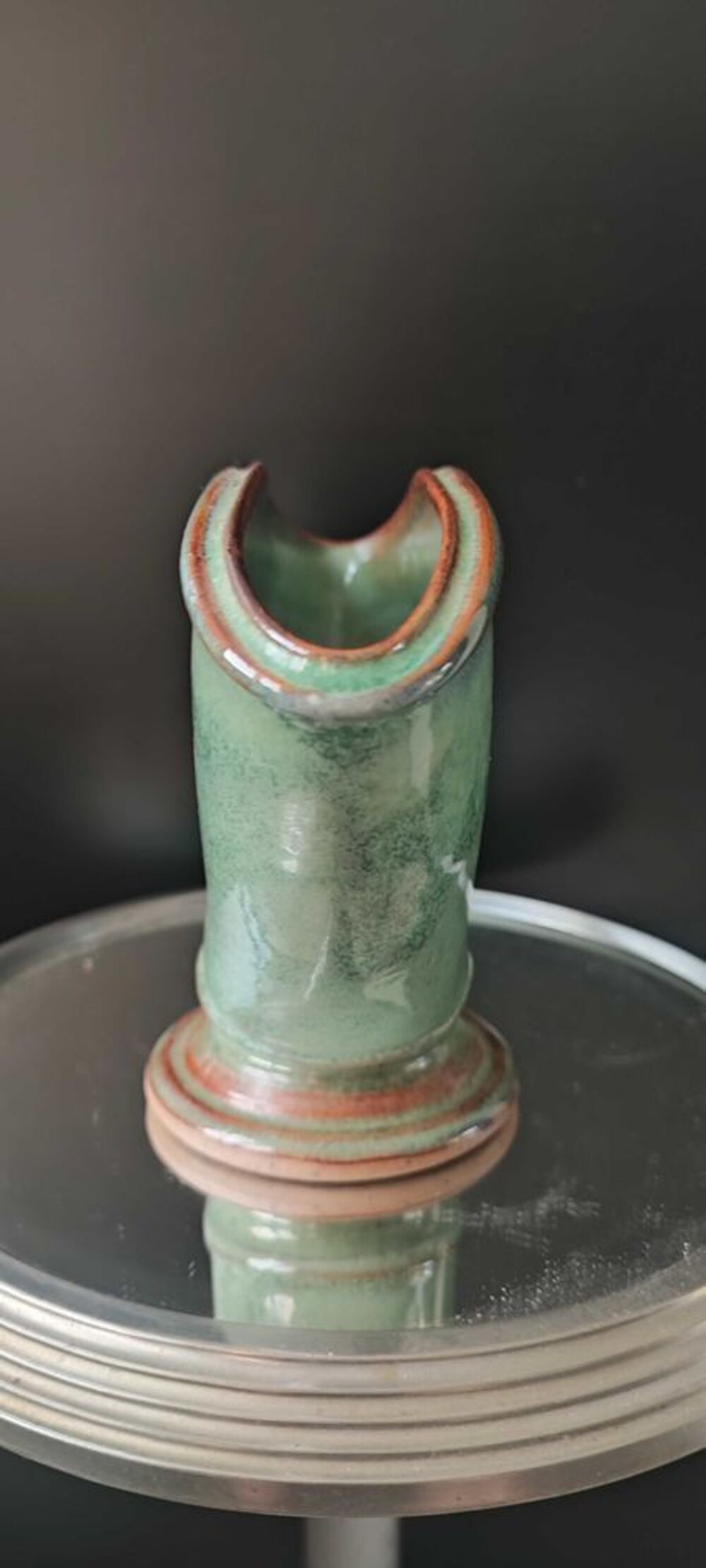 Vase jardini&egrave;re sign&eacute; Prud'homme atelier "Au Gr&eacute; du Vent" 