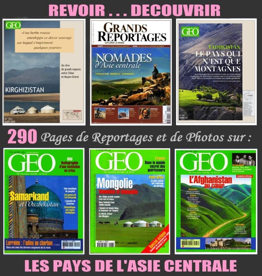 ASIE CENTRALE - g&eacute;o - NOMADES / prixportcompris Livres et BD
