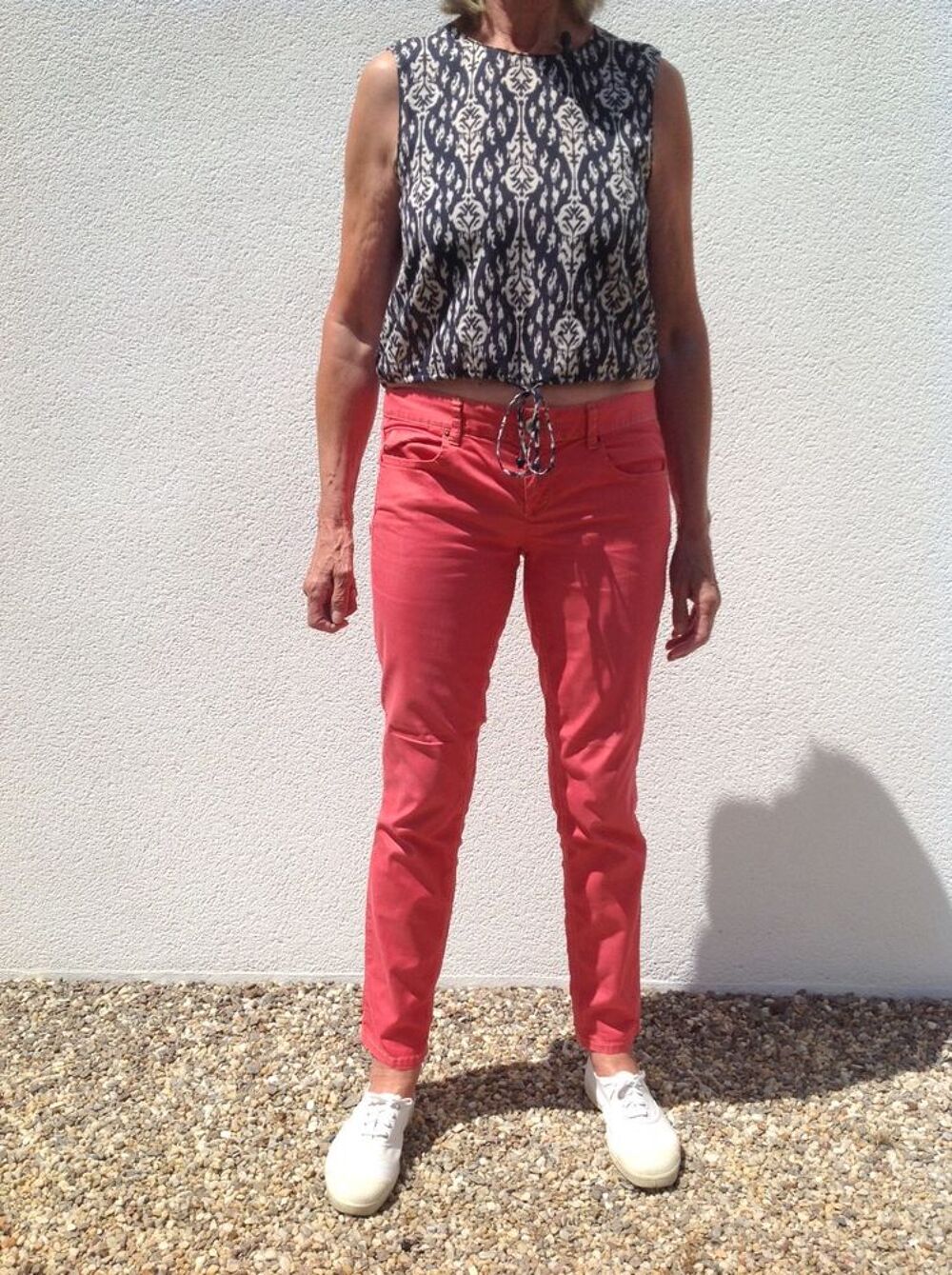 Pantalon chino femme Benetton, coupe slim, taille basse, 40 Vêtements