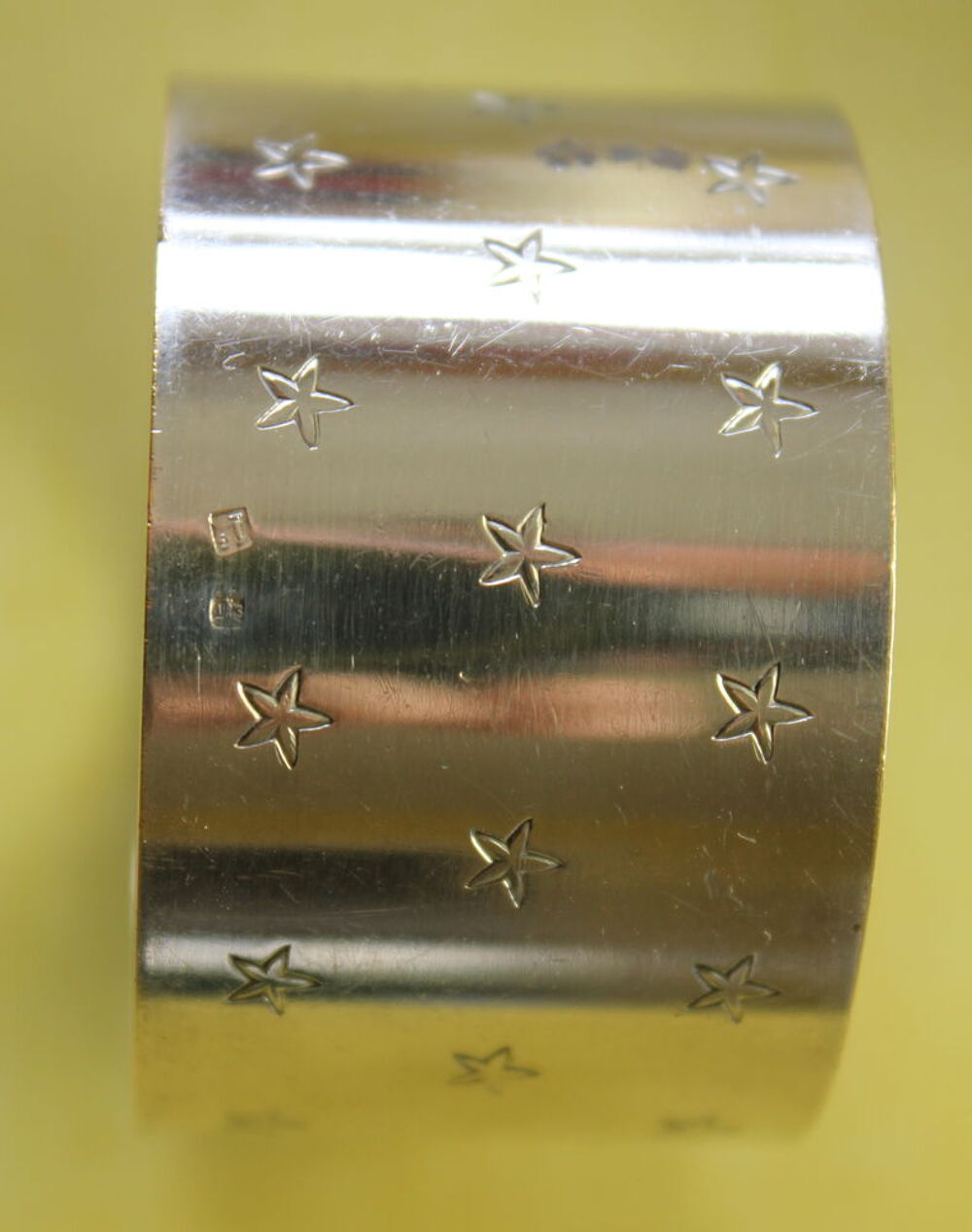 Timbale et rond de serviette &eacute;toiles m&eacute;tal argent&eacute; Cuisine