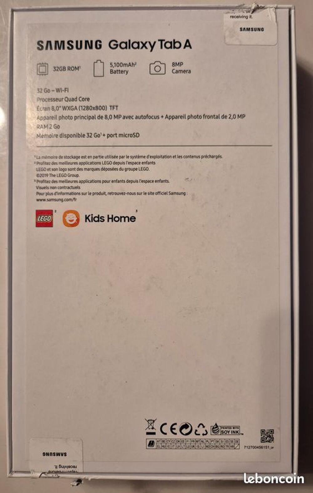 boite Samsung Galaxy TabA 32 GB Matériel informatique