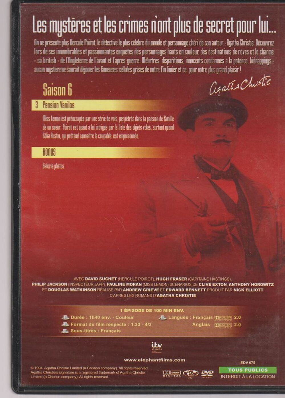POIROT AGATHA CHRISTIE DVD et blu-ray