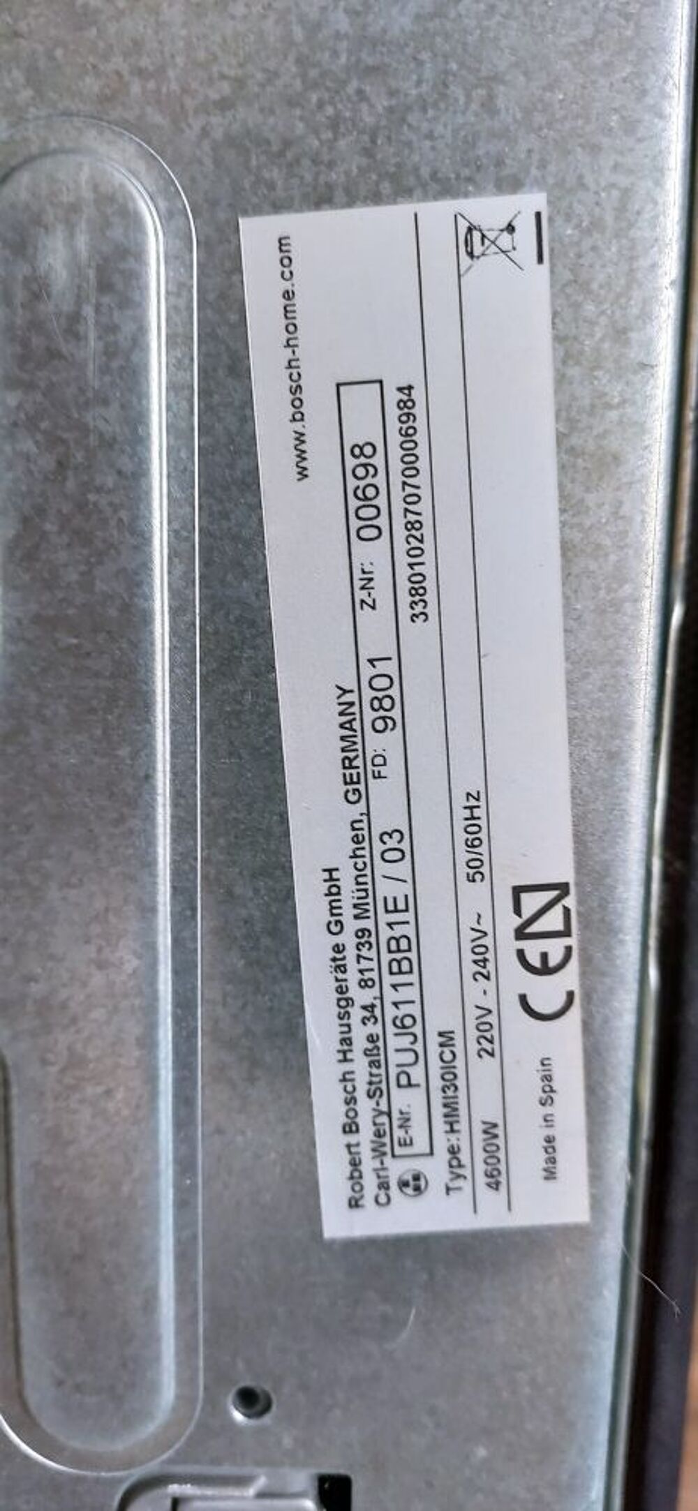 plaque induction Bosch Electroménager