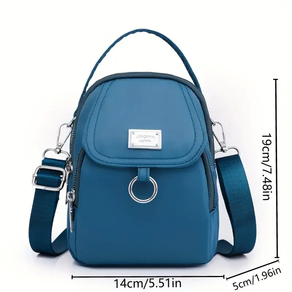 Sac &agrave; bandouli&egrave;re polyvalent pour femme de couleur unie bleu Maroquinerie