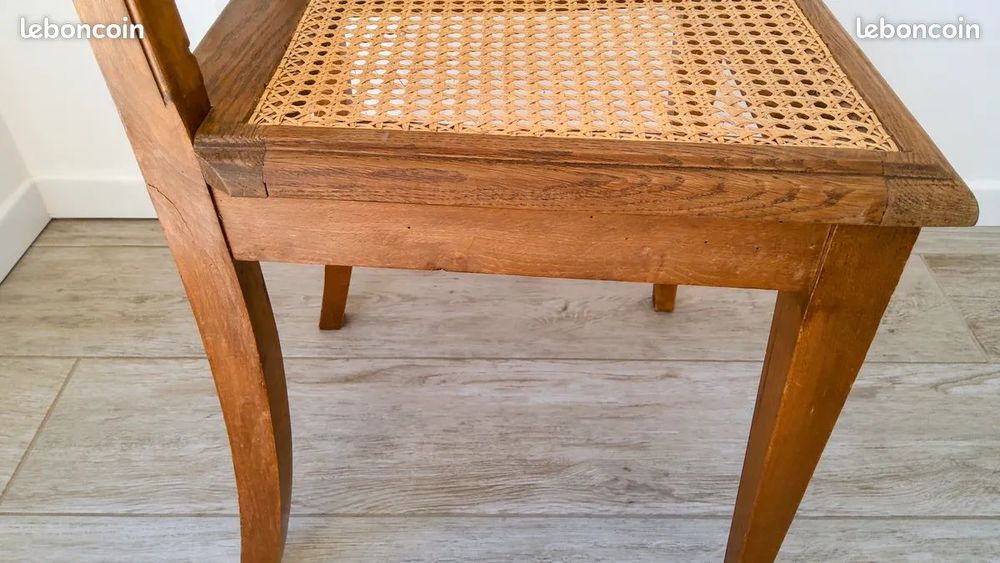 Chaise vintage bois et cannage Meubles