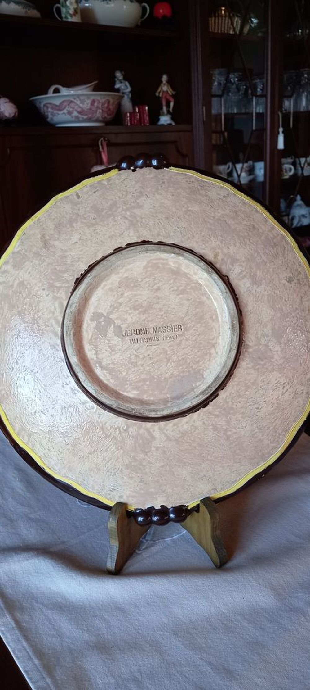 Plat c&eacute;ramique J&eacute;r&ocirc;me MASSIER Vallauris cloisonn&eacute; sign&eacute; 