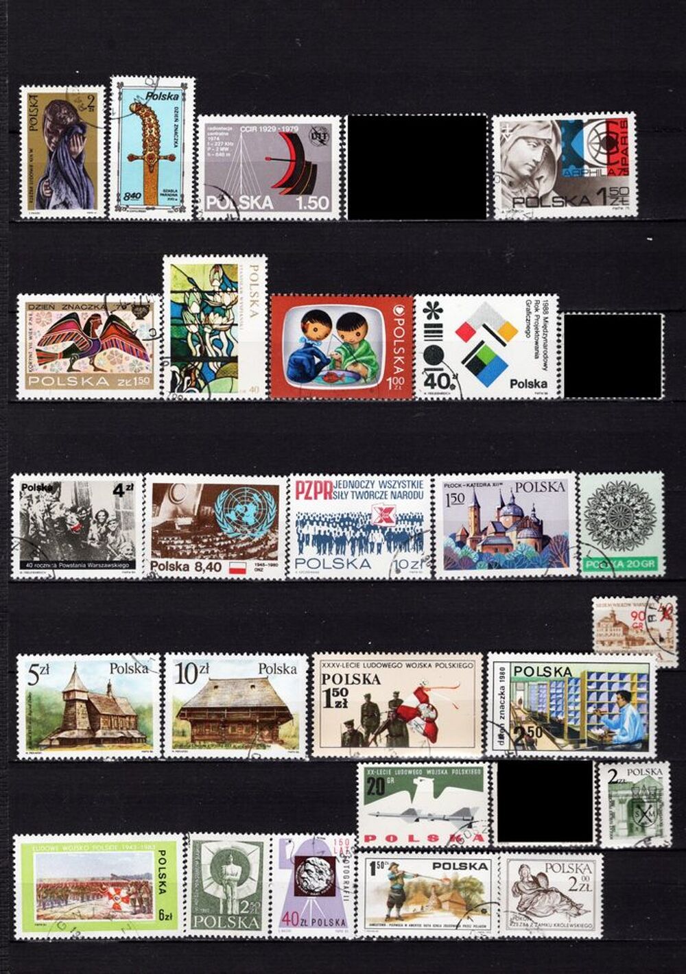 lot de 74 timbres de POLOGNE 