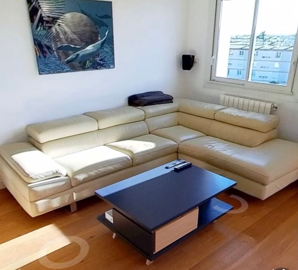 Canap&eacute; d'angle en cuir beige Meubles