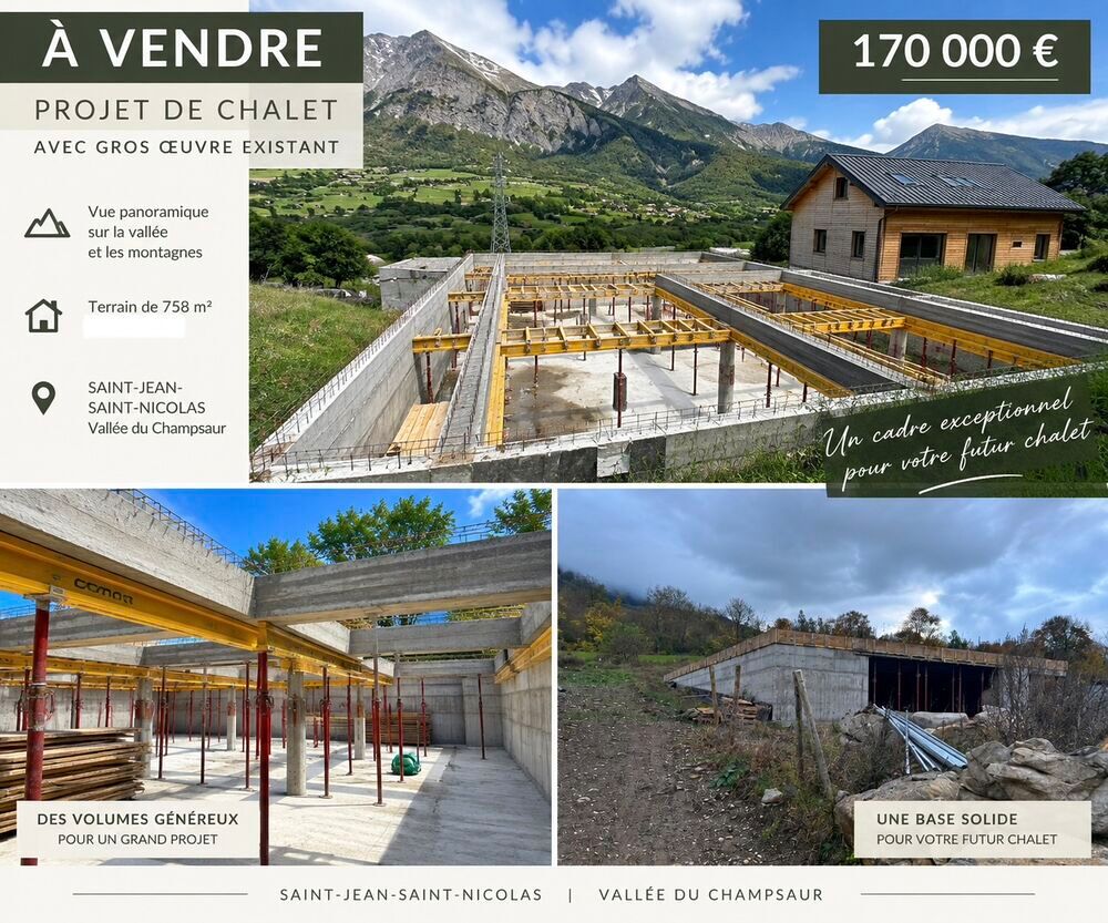 Vente Terrain Projet de chalet avec gros oeuvre existant Saint-jean-saint-nicolas