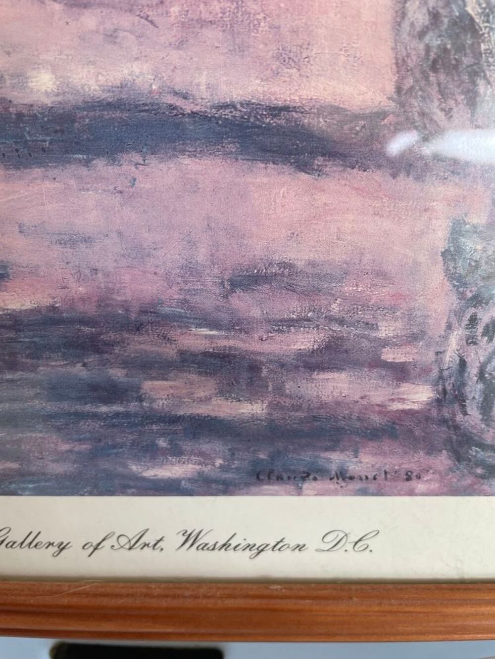 TABLEAU VITR&Eacute; dessin de Claude Monet Décoration