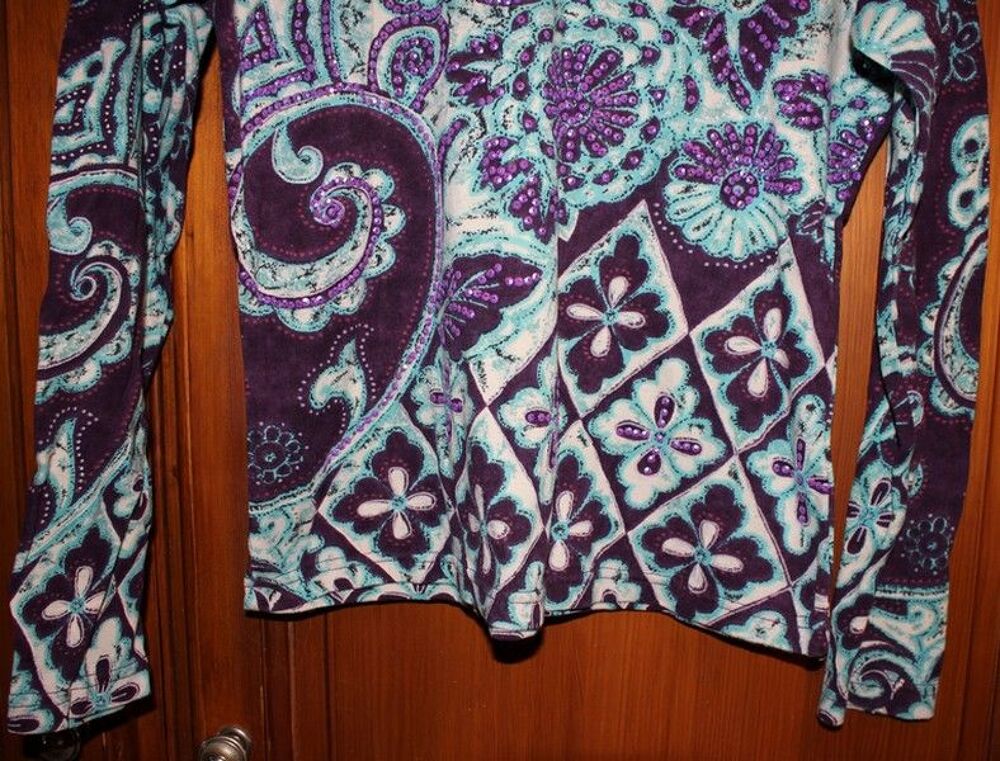 #Haut bleu multicolore T3 (38) Vêtements