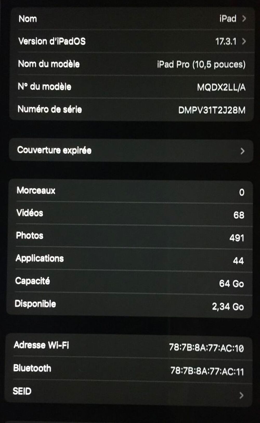 iPad Pro 10.5 pouce Téléphones et tablettes