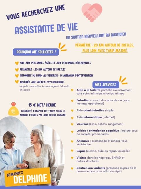 ?Assistante de vie sur le secteur de Bresles 60510 et plus 0 60510 Bresles