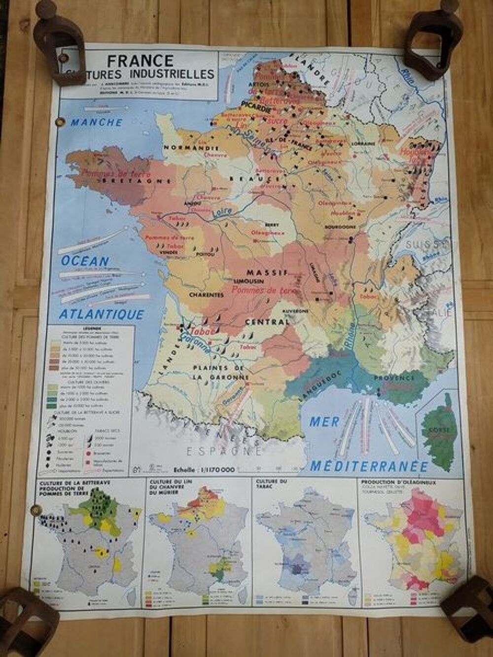 Carte Scolaire France L&eacute;gumes Fruits Fleurs / Cultures Indus 