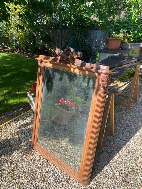 Miroir en bois sculpte glace au mercure en bon état Varennes-sur-Seine (77)