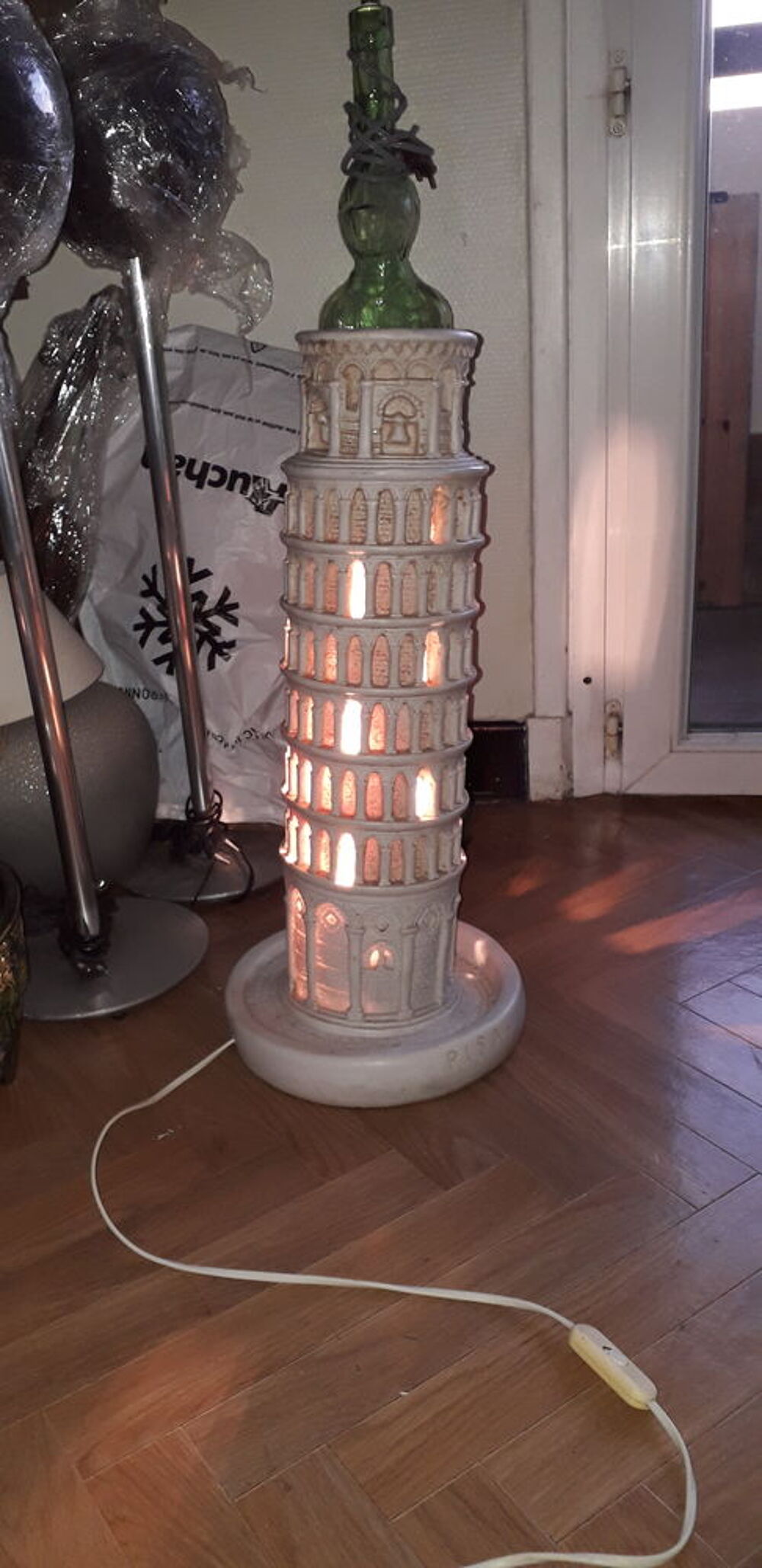 Lampe Tour de Pise ann&eacute;e 1970/80 Décoration