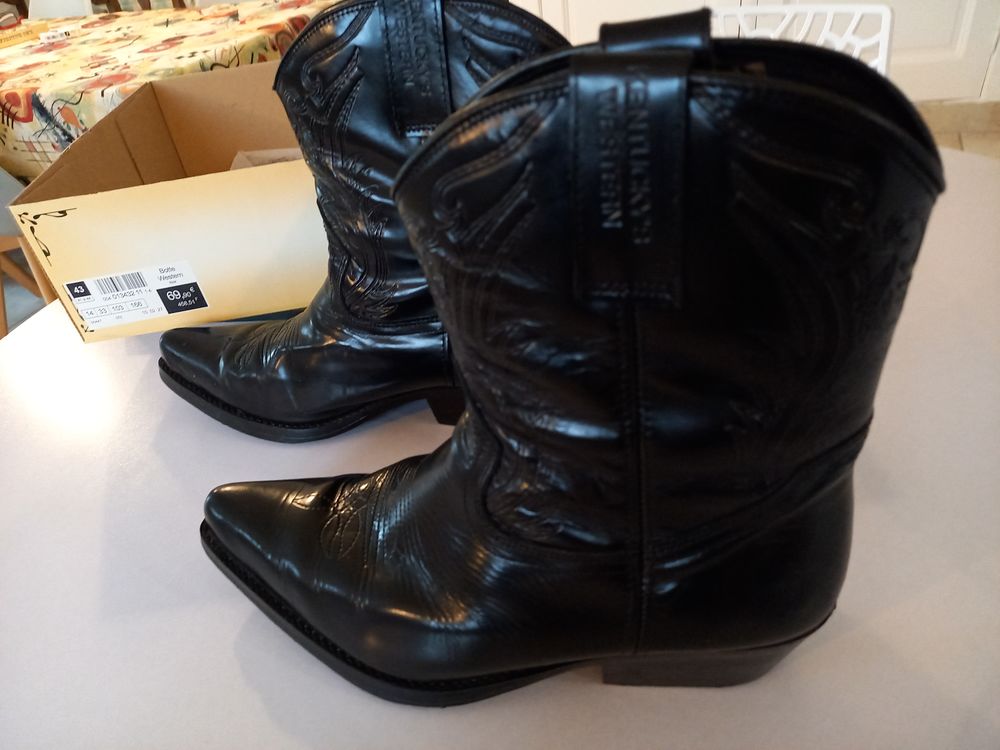 Bottes Santiag homme, Kentucky Western, 43, tr&egrave;s bon &eacute;tat. Chaussures