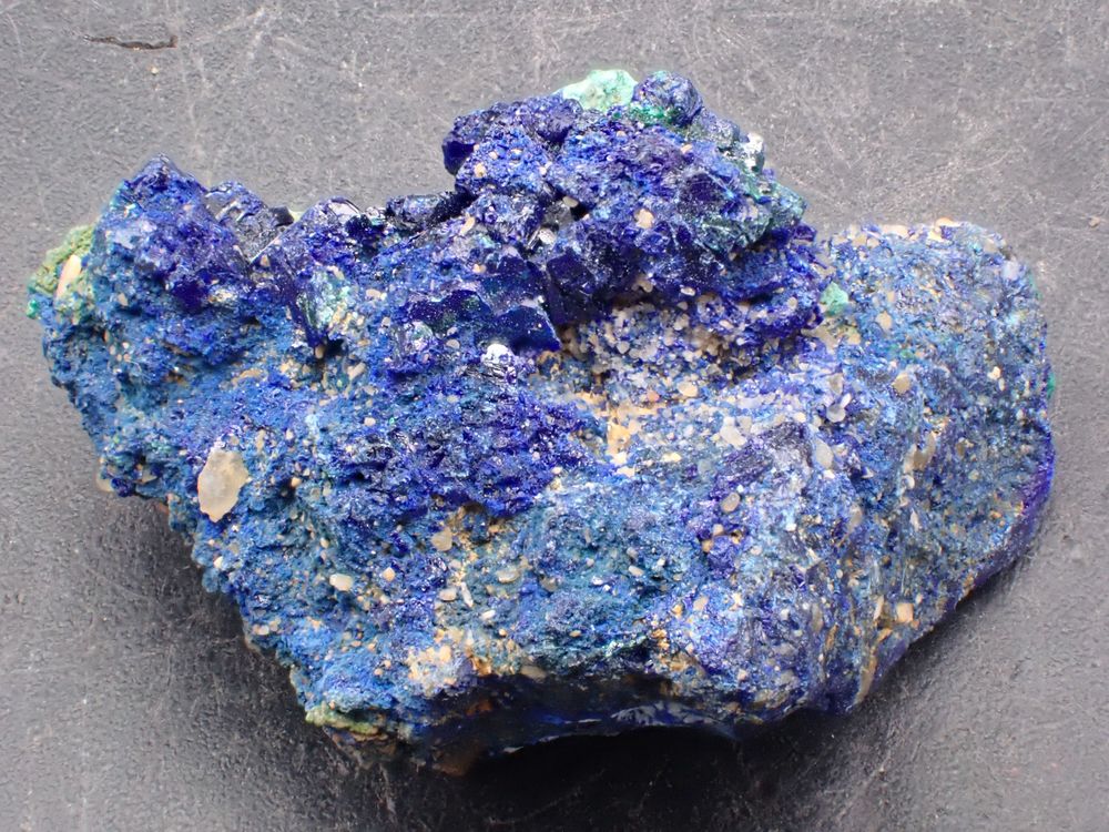 Chessylite (Azurite) &amp; Cuprite pseudomorphos&eacute;e en Malachite 