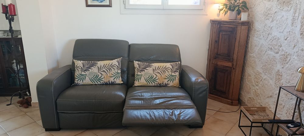 Tr&egrave;s beau canap&eacute; relax cuir et nubuck Meubles