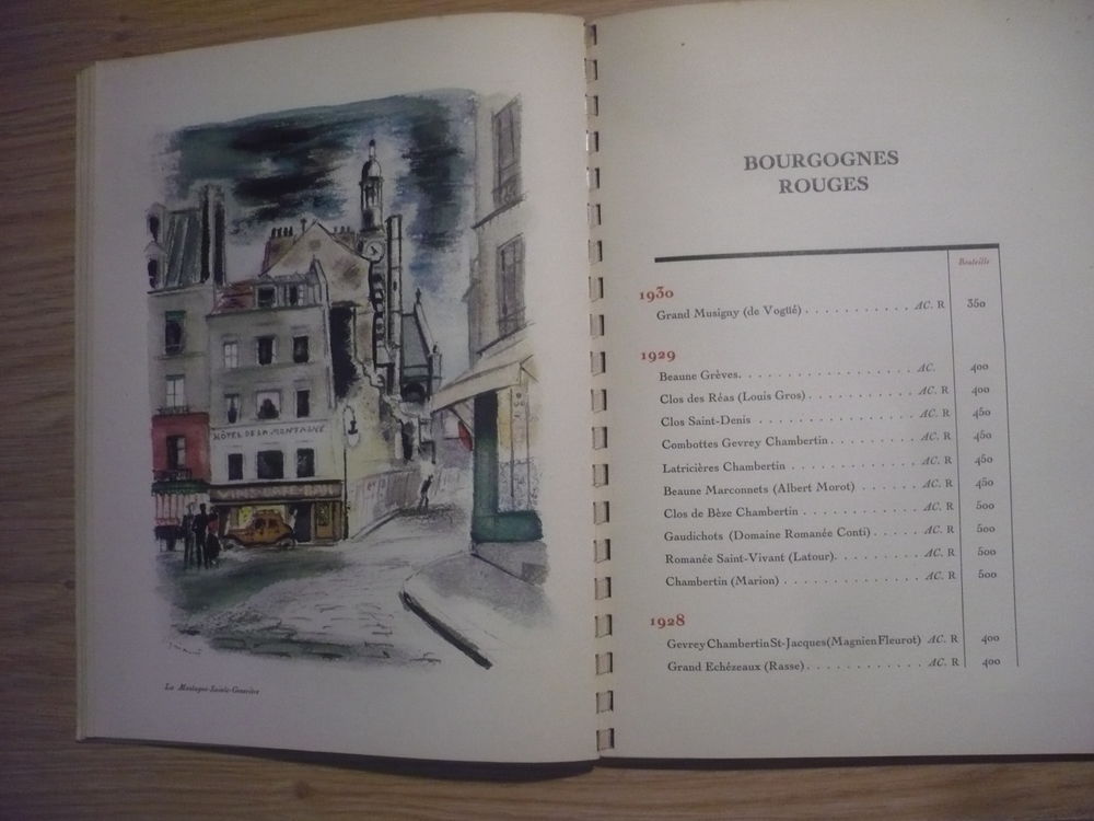 LISTE DES GRANDS VINS 1949. ?SOUS LE SIGNE DE PARIS' 1948 Livres et BD