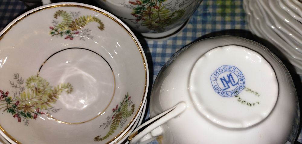 Service caf&eacute; porcelaine Limoge Lucien Michelaud 