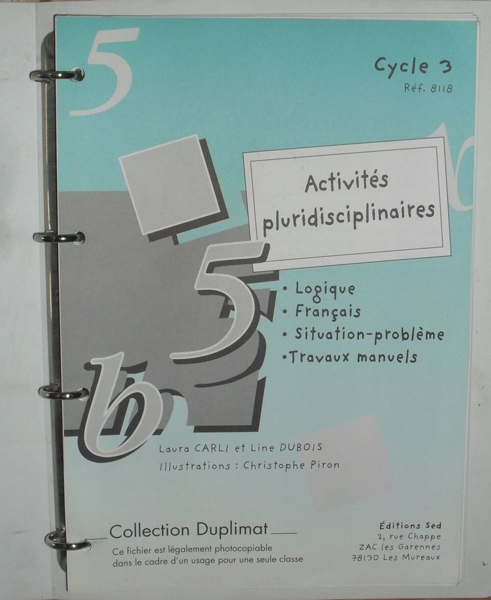 Classeur d'activit&eacute;s pluridisciplinaires de Carli Duplimat Livres et BD