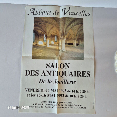Affiche du salon des antiquaires de la joaillerie de l'Abbay 2 Saumur (49)