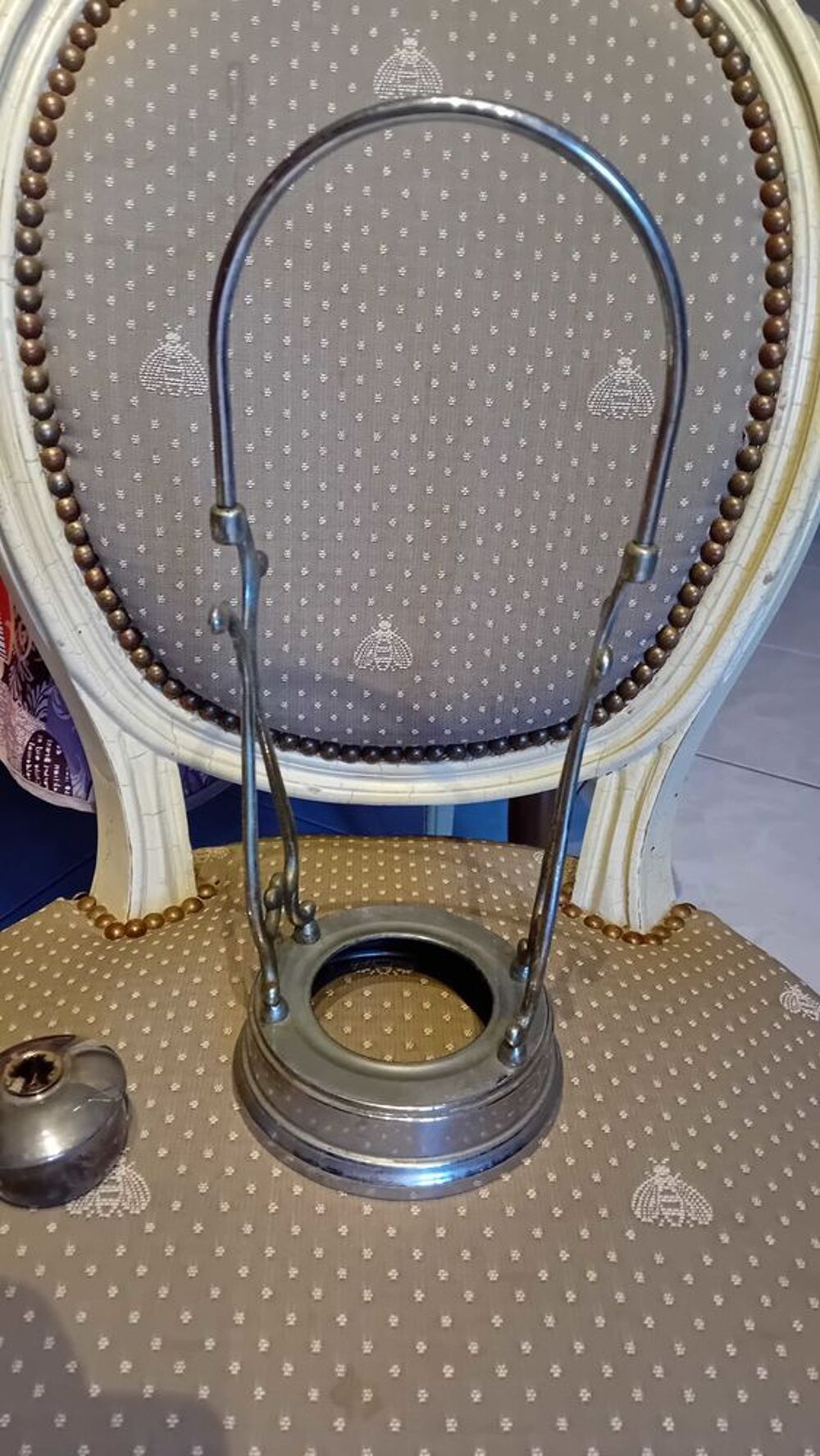 Chocolati&egrave;re suspendue verseuse m&eacute;tal argent&eacute; ancre de marine LC Electroménager