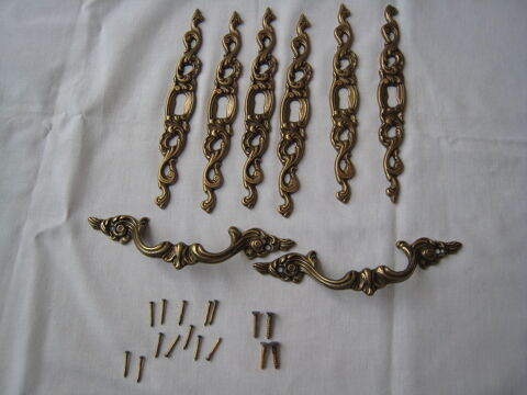 2 Poignes  6 entres  de clef Louis XV en laiton - (NH78) 20 Versailles (78)